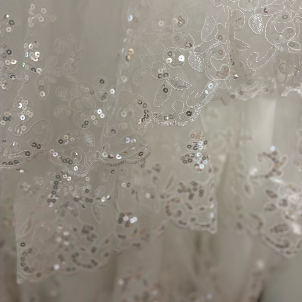 White Lace Sequin Dress - Picture 3 of 4
